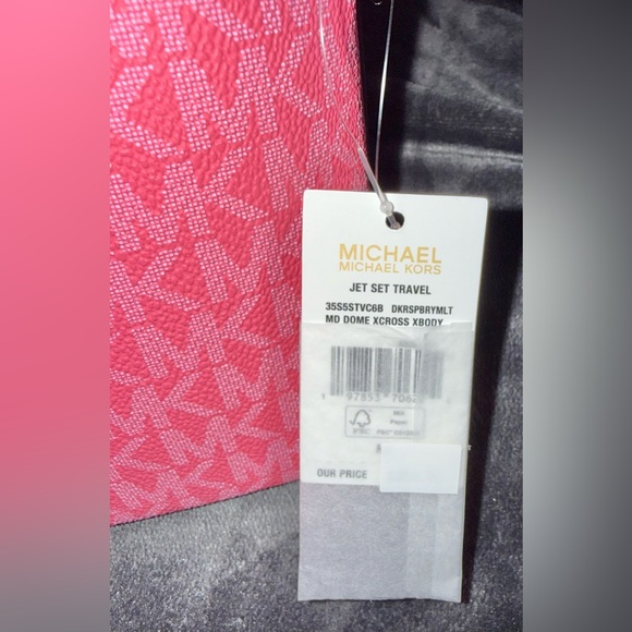 Michael Kors Women’s Jet Set Travel Crossbody Dome Handbag Raspberry BNWT - Picture 11 of 14